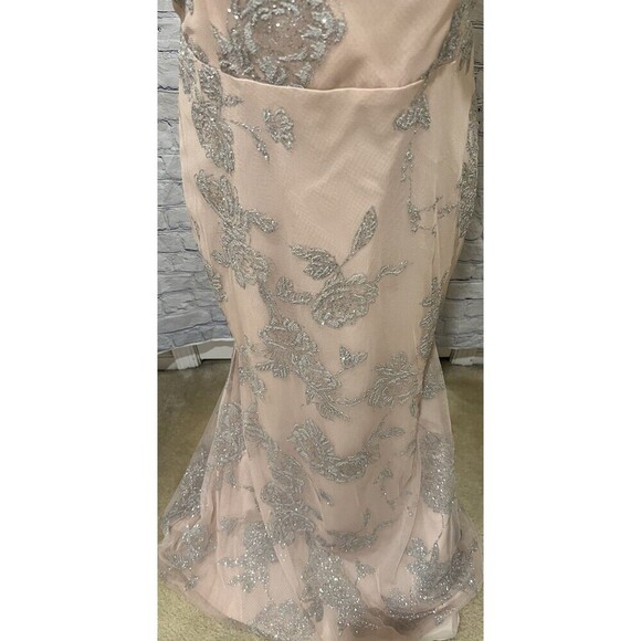 Hailey Paige Almond Caviar Sparkle Glitter Prom Formal Gown Dress Women’s 14 - Picture 3 of 10